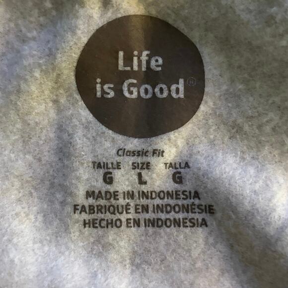 Life is Good Size L Sweatshirt Floral Flower Tan Heather Crewneck - Picture 3 of 4